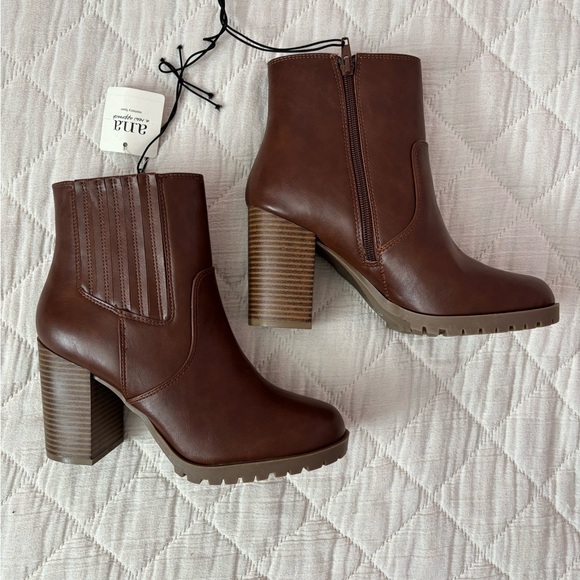 a.n.a Shoes - A.N.A Brown Ankle Booties Sz 8 NWT |